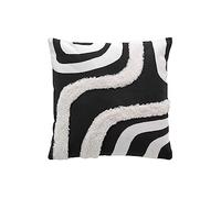 Douceur d'Intérieur – Housse de coussin Mirade – 40 x 40 cm – Coton imprimé tufté – Noir