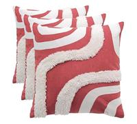 Douceur d'Intérieur, Housse de Coussin (40 x 40 cm) Mirade Terracotta, Coton Imprimé Tufté (Lot de 3)