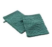 Douceur d'intérieur - Lot de 2 gants de toilette OCALA - Eponge ciselée unie 450 g/m² - 15 x 21 cm - Emeraude - OCALA Douceur d'intérieur Bleu foncé G