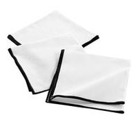 Douceur d'intérieur - Lot de 3 serviettes de table en coton recy naïs - Blanc - Douceur d'intérieur Noir G