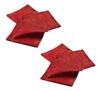 Douceur d'intérieur - Lot de 6 serviettes fils métallisés L. 40 cm x l. 40 cm - Rouge et or - Douceur d'intérieur Rouge G