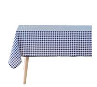 Douceur d'Intérieur, Nappe Carrée (150 x 150 cm) Vichy Bleu, Polyester Fils Teints