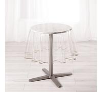 Douceur d'Intérieur, Nappe Cristal (Diamètre 180 cm) Garden Taupe, PVC Uni 15/100E