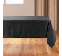 Douceur d'Intérieur, Nappe de Fête Rectangle (140 x 240 cm) Flocons Anthracite, Jacquard