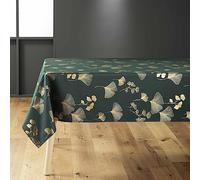 Douceur d'Intérieur – Nappe Bloomy – Imprimé métallisé – 150 x 240 cm – Vert & Or