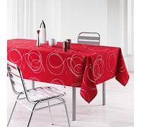 Douceur d'Intérieur Nappe de fête Bully Rectangle 150x300 cm Polyester imprimé métallisé Rouge