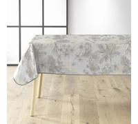 Douceur d'Intérieur, Nappe Rectangle (140 x 240 cm) Coconut Gris, PVC Imprimé Métallisé