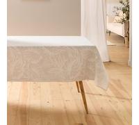 Douceur d'Intérieur, Nappe Rectangle (140 x 240 cm) Lorenza Naturel, Polycoton Imprimé Effet Lin