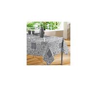 Douceur d'Intérieur Nappe rectangle Persane PVC imprimé 140 x 240 cm Gris