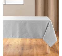 Douceur d'Intérieur, Nappe Rectangle (140 x 250 cm) Azuline Gris, Jacquard Enduit