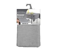 douceur d'intérieur, Nappe Rectangle (140 x 250 cm) Newton Gris, Chambray Uni Enduit