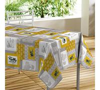 Douceur d'Intérieur, Nappe Rectangle (140 x 300 cm) Graziella Jaune, PVC Imprimé