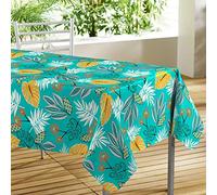 Douceur d'Intérieur Nappe toile cirée Lilidae 140 x 300 cm Turquoise