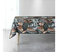 douceur d'intérieur, Nappe Rectangle (150 x 240 cm) Alianor Kaki, Polyester Imprimé
