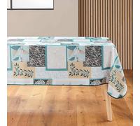 douceur d'intérieur, Nappe Rectangle (150 x 240 cm) Faya Sauge, Polyester Imprimé