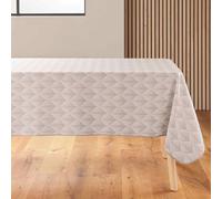 Douceur d'Intérieur – Nappe anti-tache Kalini – Polyester imprimé 150 x 240 cm – Naturel