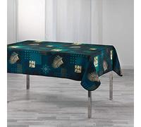 Douceur d'Intérieur, Nappe Rectangle (150 x 240 cm) Oreane Bleu, Polyester Imprimé