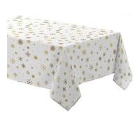 Douceur d'intérieur - Nappe rectangulaire antitache et infroissable Eclat d'or - 150 x 240 cm - Blanc et or - Eclat d'or Douceur d'intérieur Blanc G