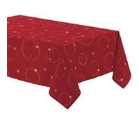 Douceur d'intérieur - Nappe rectangulaire antitache et infroissable Etoiles scintillantes - 150 x 240 cm - Rouge et or - Etoiles scintillantes Douceur d'intérieur Rouge G