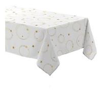 Douceur d'intérieur - Nappe rectangulaire antitache et infroissable Etoiles scintillantes - 150 x 240 cm - Blanc et or - Etoiles scintillantes Douceur d'intérieur Blanc G
