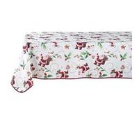 Douceur d'intérieur - Nappe rectangulaire antitache et infroissable Père Noël - 150 x 240 cm - Blanc et rouge - Père Noël Douceur d'intérieur Blanc G