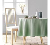 Nappe ronde 180 cm en polyester uni sauge - Douceur d'Intérieur, finition ourlet