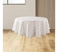 Nappe Ronde Antitache Imprimé Kalini 180cm Naturel