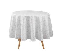 Douceur d'Intérieur, Nappe Ronde (Ø 180 cm) Lonigold Naturel, Polyester Imprimé Métallisé
