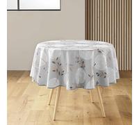 douceur d'intérieur, Nappe Ronde (Ø 180 cm) Manola Gris, Polyester Imprimé