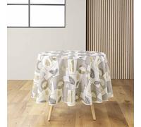 Douceur d'Intérieur Nappe ronde antitache Natane imprimé métallisé Polyester Ø 180 cm Naturel