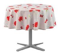 Douceur d'intérieur - Nappe ronde antitache Amapola - Diam. 180 cm - Beige et rouge - Douceur d'intérieur Rouge G