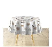 Douceur d'Intérieur, Nappe Ronde (Diamètre 160 cm) Delicia Blanc, PVC Textilia