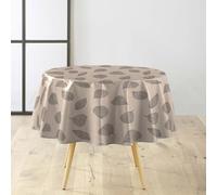 Douceur d'Intérieur, Nappe Ronde (Diamètre 160 cm) Feuillys Lin, PVC Textilia