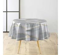 Nappe Toile Cirée Ronde Marbrelle 160cm Gris
