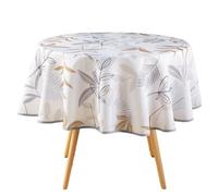 Nappe Ronde Imprimé Miraline 180cm Blanc