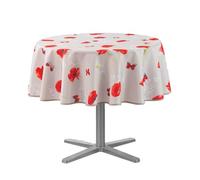 Douceur d'Intérieur Nappe ronde Sweet Poppy Antitache Polyester imprimé Ø 180 cm Rouge