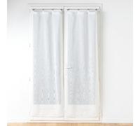 Douceur d'Intérieur, Paire de Voilages à Oeillets Plastique (2 x 70 x 200 cm) Davina Blanc, Voile Tissé