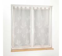 Douceur d'Intérieur, Paire de Voilages à Passants (2 x 60 x 120 cm) Berry Taupe, Voile Sablé Brodé