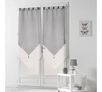 Voilages bicolores - DOUCEUR D'INTERIEUR - 160x60cm - Passants - Polyester