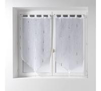 Douceur d'Intérieur, Paire de Voilages à Passants (2 x 90 x 120 cm) Chenilla Gris, Voile Sablé Fils Chenille