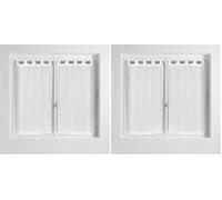 Douceur d'Intérieur, Paire de Voilages à Passants (2 x 90 x 120 Cm) Linahe Blanc, Voile Sablé Fils Chenille (Lot de 2)