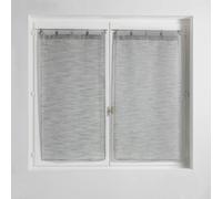 Douceur d'Intérieur, Paire Droite à Anneaux (2 x 60 x 160 cm) Milza Anthracite, Voile Tissé