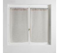Douceur d'Intérieur, Paire Droite à Anneaux (2 x 60 x 160 cm) Milza Beige, Voile Tissé