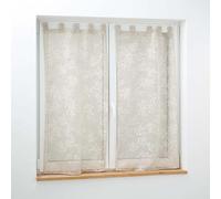 Douceur d'Intérieur, Paire Droite à Passants (2 x 60 x 120 cm) Karla Taupe, Voile Tissé Appliqué