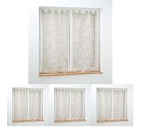 Douceur d'Intérieur, Paire Droite à Passants (2 x 60 x 120 cm) Karla Taupe, Voile Tissé Appliqué (Lot de 4)