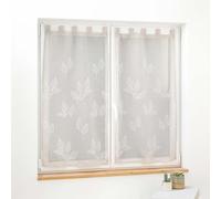 Douceur d'Intérieur, Paire Droite à Passants (2 x 60 x 90 cm) Berry Taupe, Voile Sablé Brodé