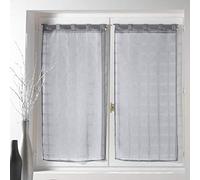 Douceur d'Intérieur, Paire Droite à Passants (2 x 60 x 90 cm) Candide Gris, Voile Sablé
