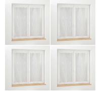 Douceur d'Intérieur, Paire Droite à Passants (2 x 60 x 90 cm) Galactee Blanc, Voile Sablé Brodé (Lot de 4)