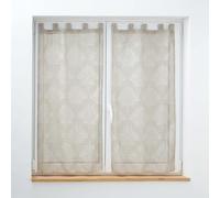 Douceur d'Intérieur, Paire Droite à Passants (2 x 60 x 90 cm) Levita Taupe, Voile Tissé Appliqué