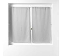 Douceur d'Intérieur, Paire Droite Passe-Tringle (2 x 60 x 160 cm) Soane Gris, Voile Tissé
